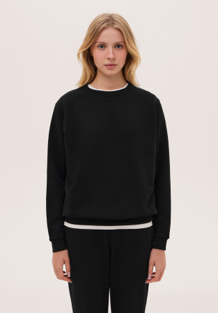 Black color basic French Terry sweatshirt
